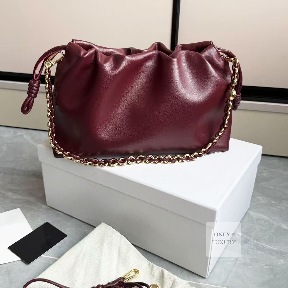 Designer luxury shoulder bag detachable chain strap hobo burgundy crossbody bags soft genuine leather cross body handbag envelope lady women purse 7A quality