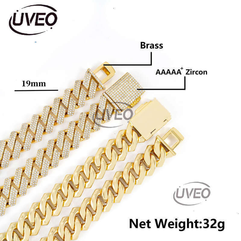 VVS Iced Out Gold 925 Jewelry Sterling Silver Moissanite Cuban Anklet Hiphop Pass Diamond Tester Pendant Cuban Link Chains Mens Fashion Gift Moissanit
