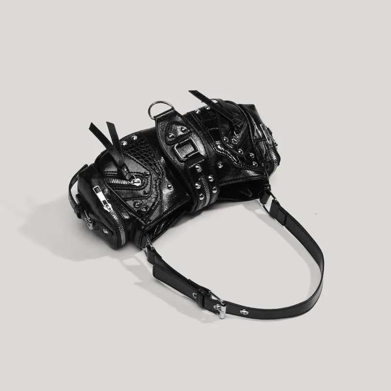 Girls Y2K Underarm Bags For Women Fashion Luxury Designer Shoulder Bag Vintage Handbags Leather Rivet Decoration Commuting BagW251115