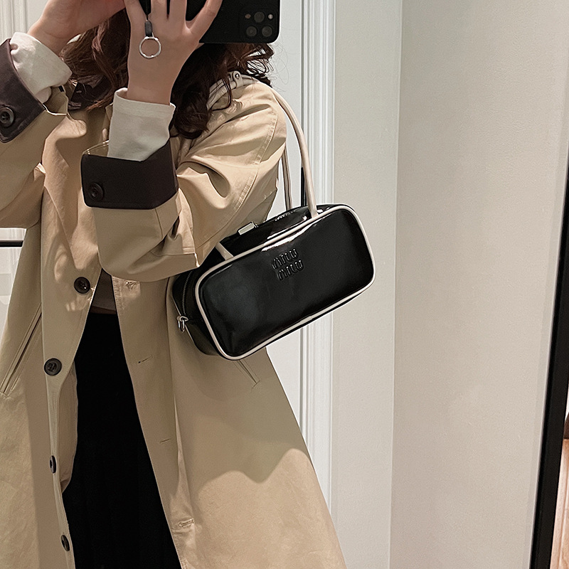 designer bag 2025 Melard bowling handbag large capacity, suitable for commuting simple and versatile briefcase high-quality texture retro small square