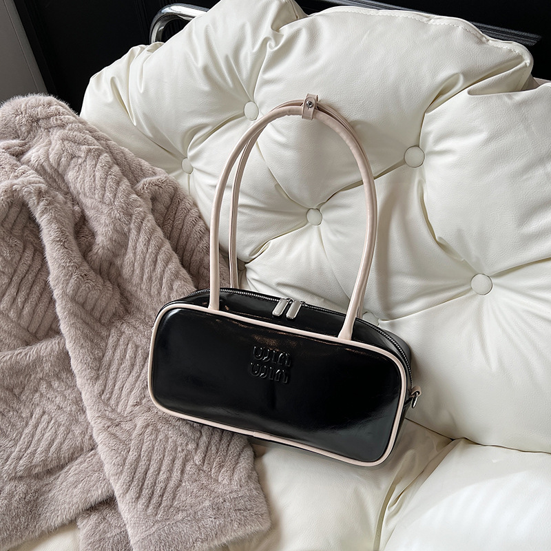 designer bag 2025 Melard bowling handbag large capacity, suitable for commuting simple and versatile briefcase high-quality texture retro small square