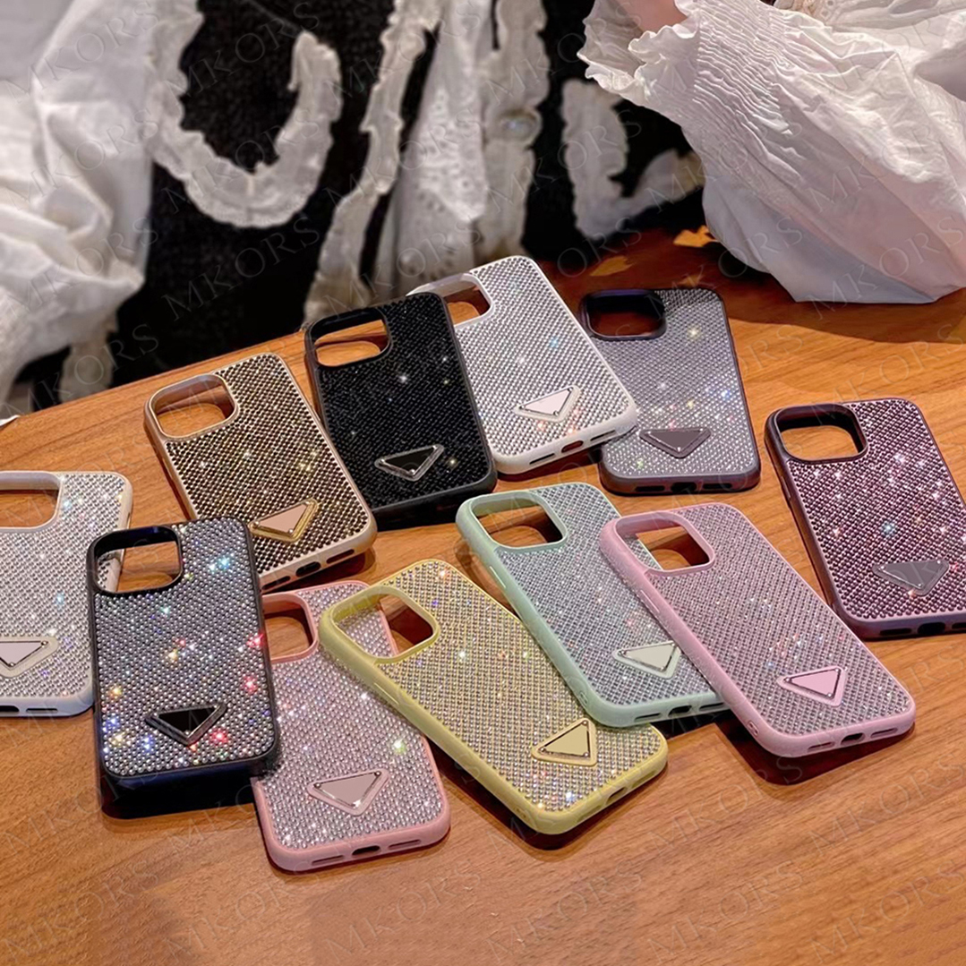 Designer Bling Glitter Cell Phone Case for iPhone 17 Air 16 16pro 15 14 Pro Max 13 Rhinestone Diamond Protection Bumper Anti-knock Cover Luxury Shell iPhone17 16pro