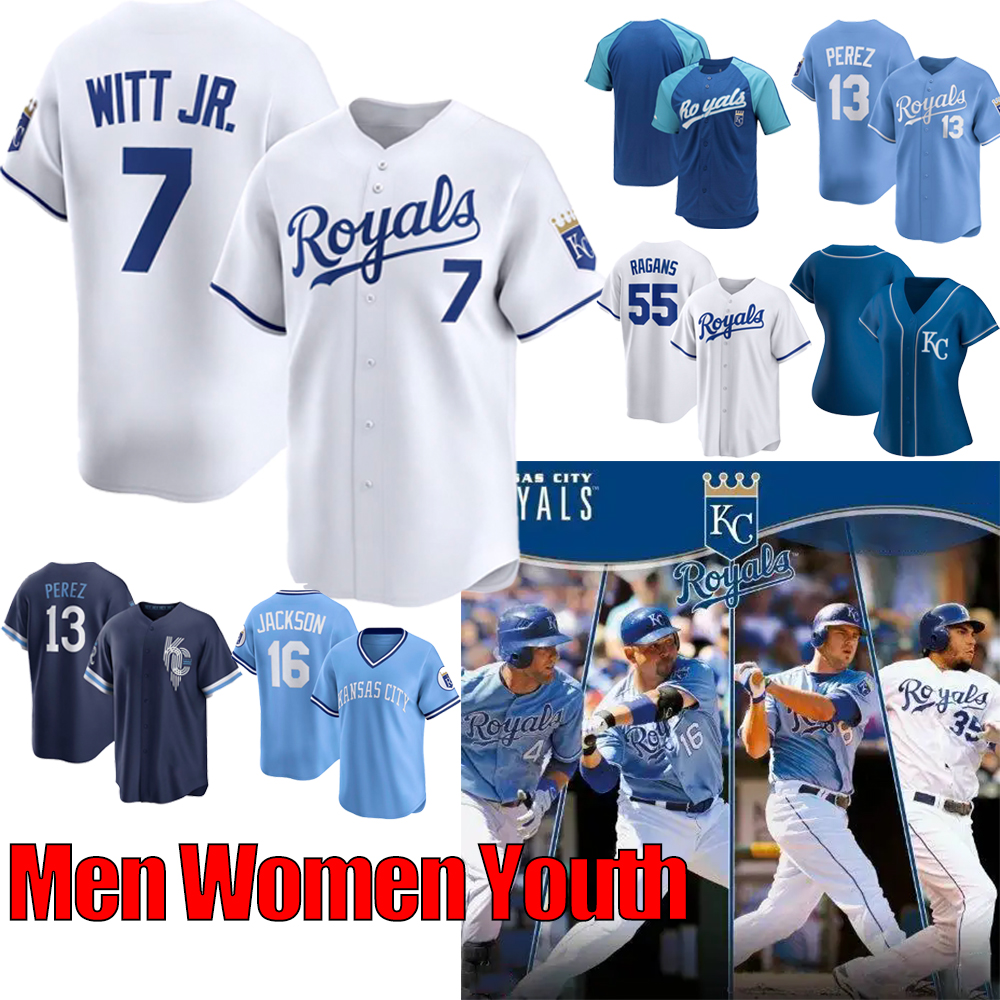 2025 S-4XL Custom Baseball Jersey Bobby Witt Jr.Connect Baseball Jerseys Patrick Mahomes George Brett Salvador Perez MJ Melendez Whit Merrifield Royals Andrew