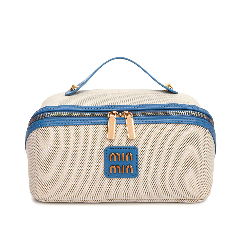 designer bag new Retro light luxury simple denim makeup bag portable large-capacity storage bag for skin care products and toiletries