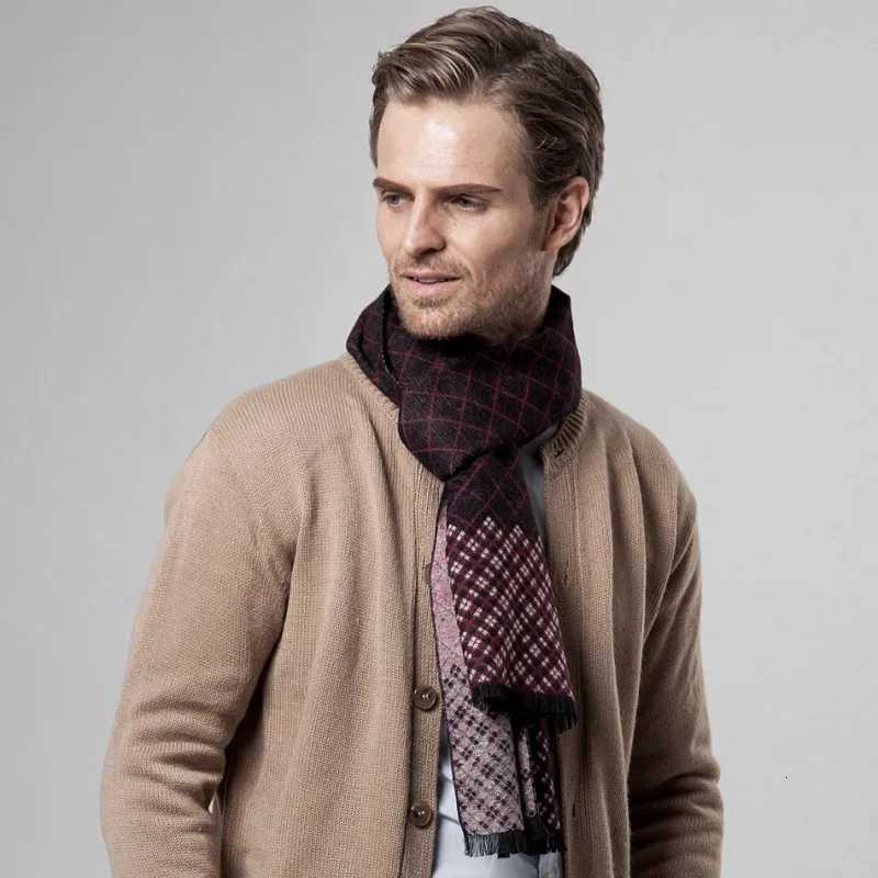 Luxury New Luxury Brand Business Mens Scarf Cashmere Scarfs Shawl High Quality Winter Warm Scarves Men Y251115