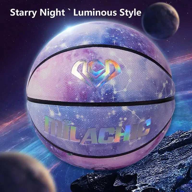 Luminous Basketball Night Reflective Football Glow In The Dark Basketball Size 7 For Adults Outdoor Sports Team Training BallW251115
