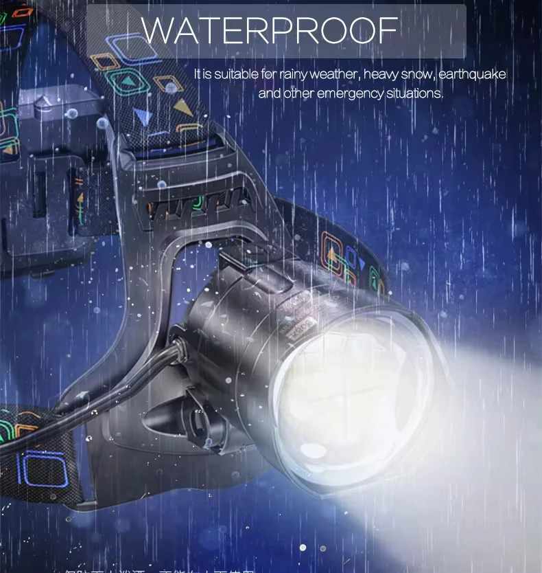 Powerful XHP100 Led Headlamp Zoomable USB Rechargeable High Power Headlight Waterproof Output 18650 Super Bright Head Torch 251112