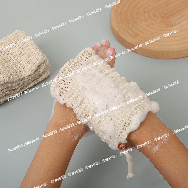 Natural Exfoliating Mesh Soap Savers Bag Scrubbers Pouch Holder For Shower Bath Foaming And Drying 6*3.5inch