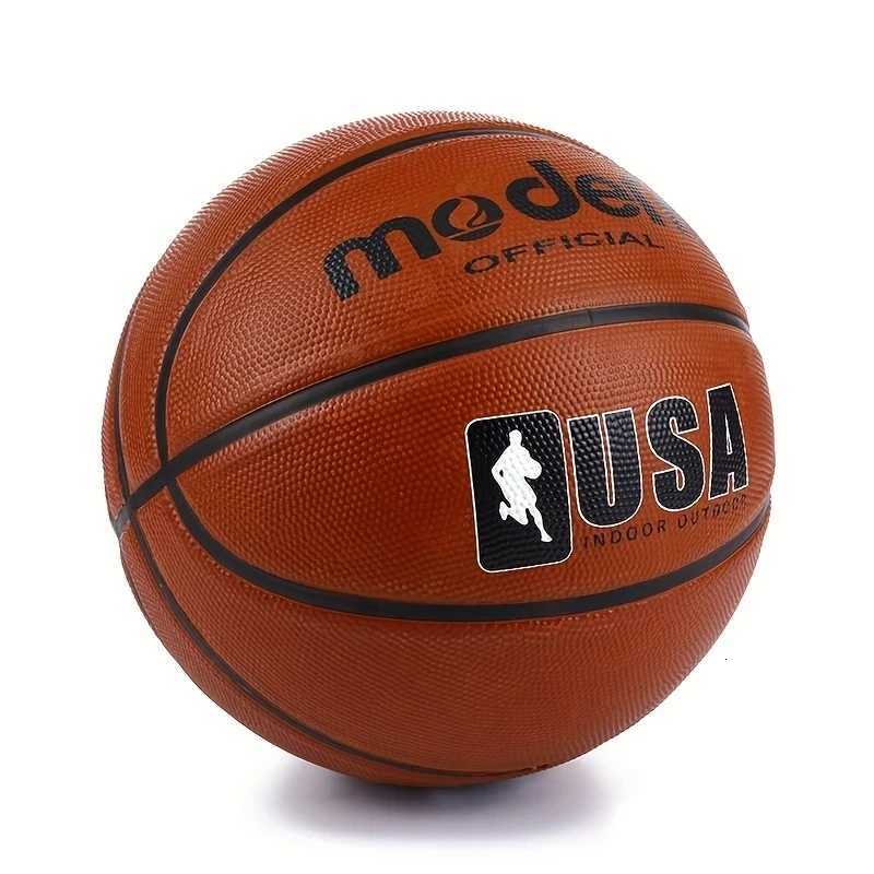 1pc official adult teenager basketball - brown size 4/5/6/7 basketball - durable rubber indoor/outdoor professional game ballW251115