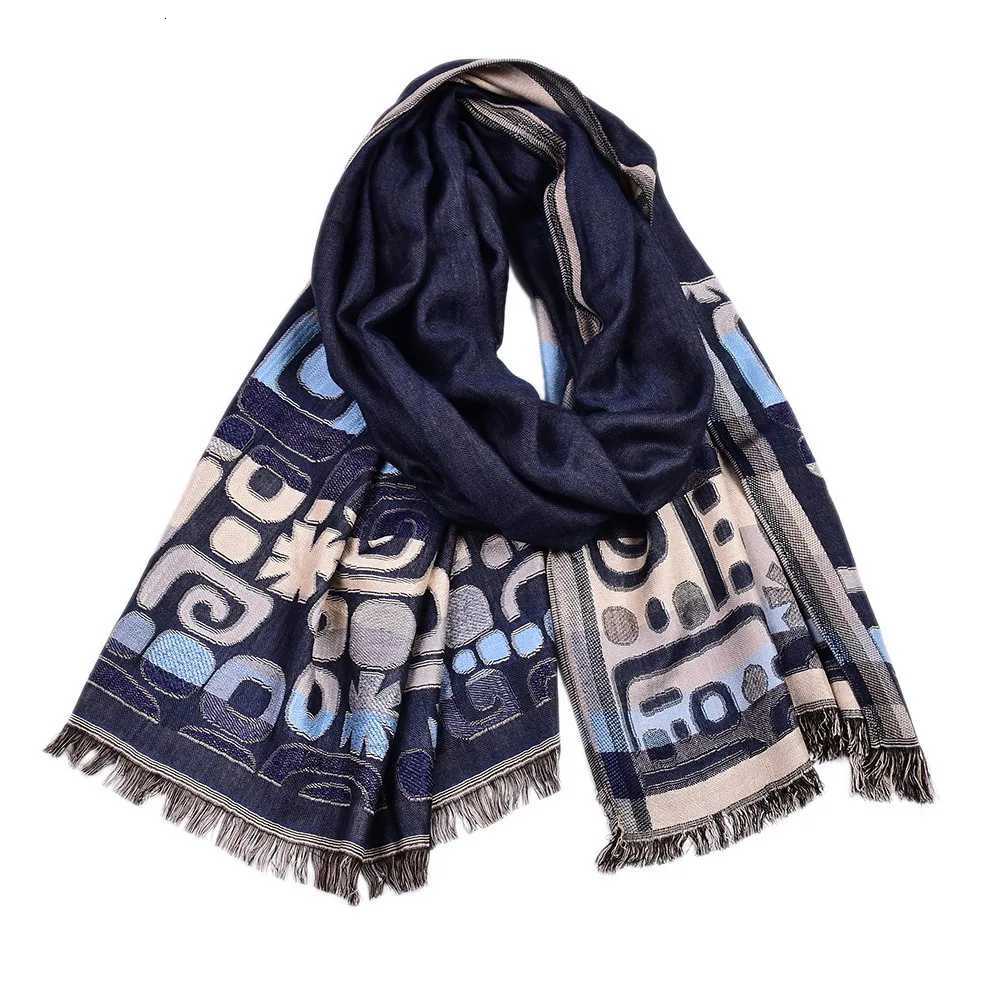 Luxury Ethnic Style Yarn-dyed Men Scarf Winter Warm Cotton Linen Mens Scarves Brushed Neckercheif Foulard For Male Pashmina Shawl Y251115