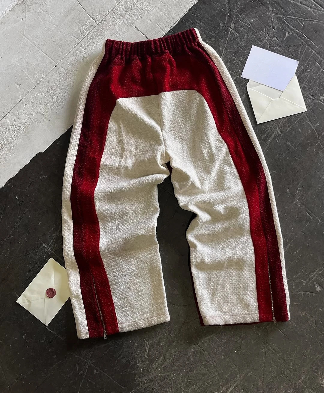 Sweatpants Harajuku Red and White Splicing Joggers Women Casual Baggy Y2k Pants Elastic Waist Wide Leg Trousers Streetwear 250415
