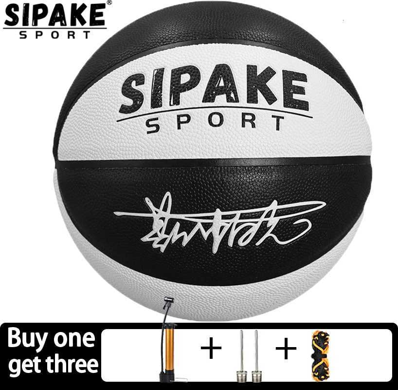 SIPAKE Basketball 5 6 7 EZ-K Black white PU Outdoor Indoor Balls Women Youth Man Match Training BasketallsW251115