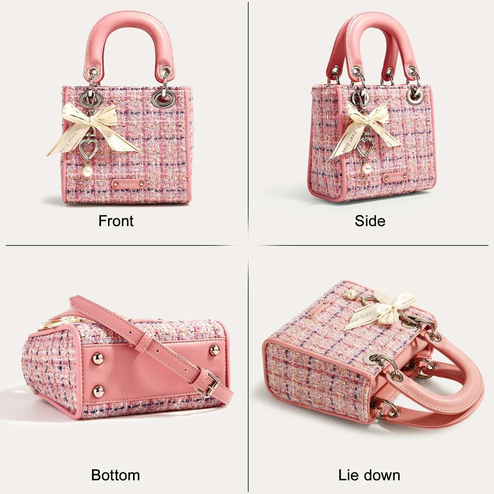 Exquisite And Cute Handbag Women's Crossbody With Original Designer Shoulder Bag With Bowknot Pendant