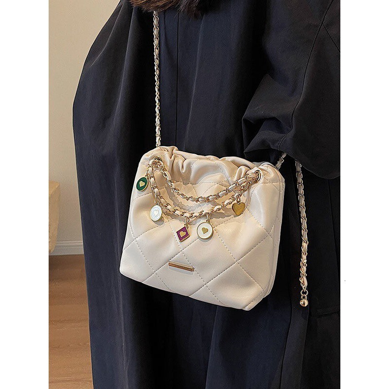designer bag Fragrant Style Chain Small Square Trendy and Fashionable Skew Straddle Women's Bag Shoulder bag