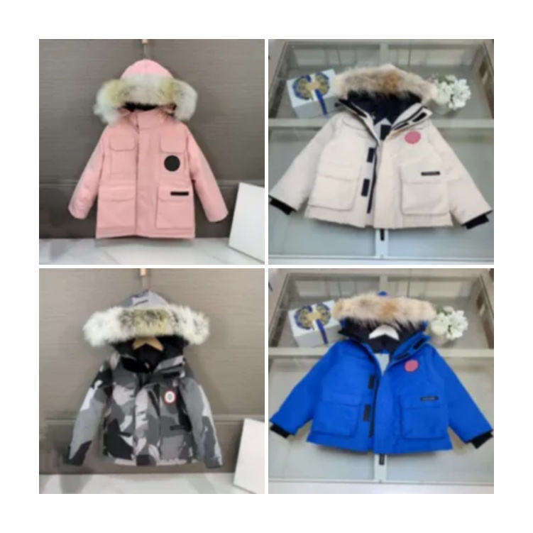 kids clothes kid Down Coat hoodies baby hooded Parkas winter puffer jackets winter Real Big Wolf Fur toddler hood Luxury girl pink coats outdoor skiing a05