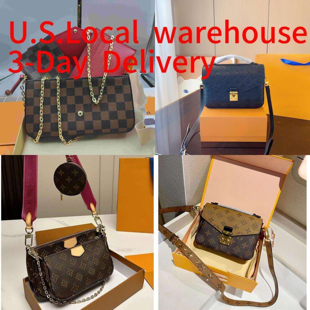 Local US warehouse Luxury Designer Women's Messenger Leather Shoulder Purse HandBag Retro Crossbody Tote Apricot purses ladies backpack evening Bucket bags 7b