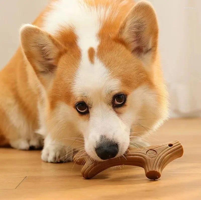 Update Bite Resistant Pet Dog Chew Toys Molar Teeth Clean Stick Interesting Pine Wood Cute Bone Shape Durable For Accessories