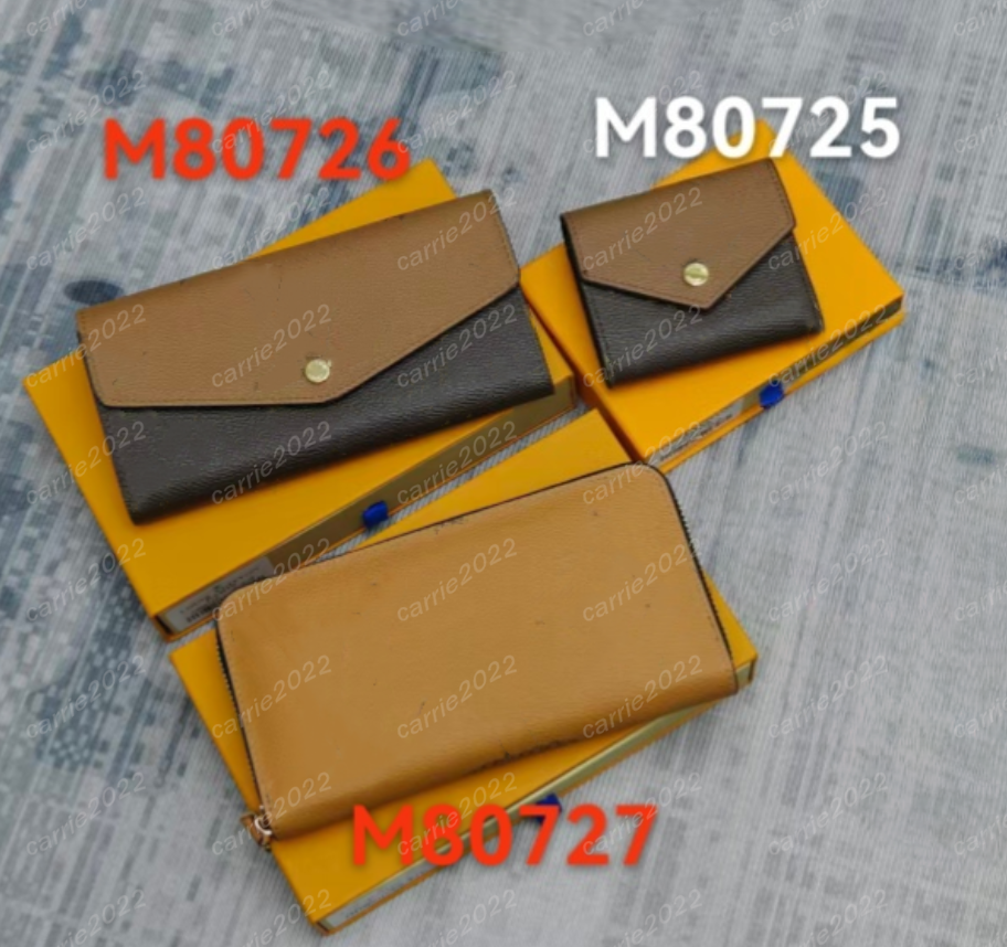 Designer Brown flower Fashion women Zipper wallet Cherry wallets Genuine Leather zipper wallets lady classical purse Denim key pouch cosmetic bags New arrive