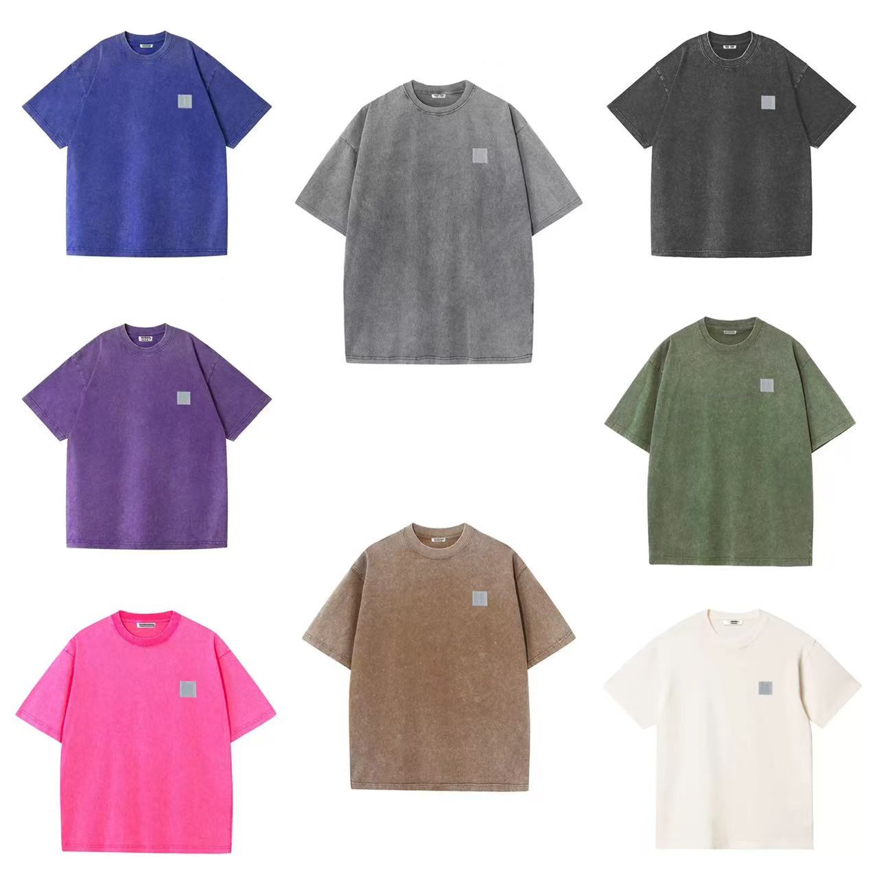 2025 New Retro Cara T-shirt Water Washed Men's T-shirt SpringSummer Pocket Men's and Women's Couple Short Sleeve US Size s-XL