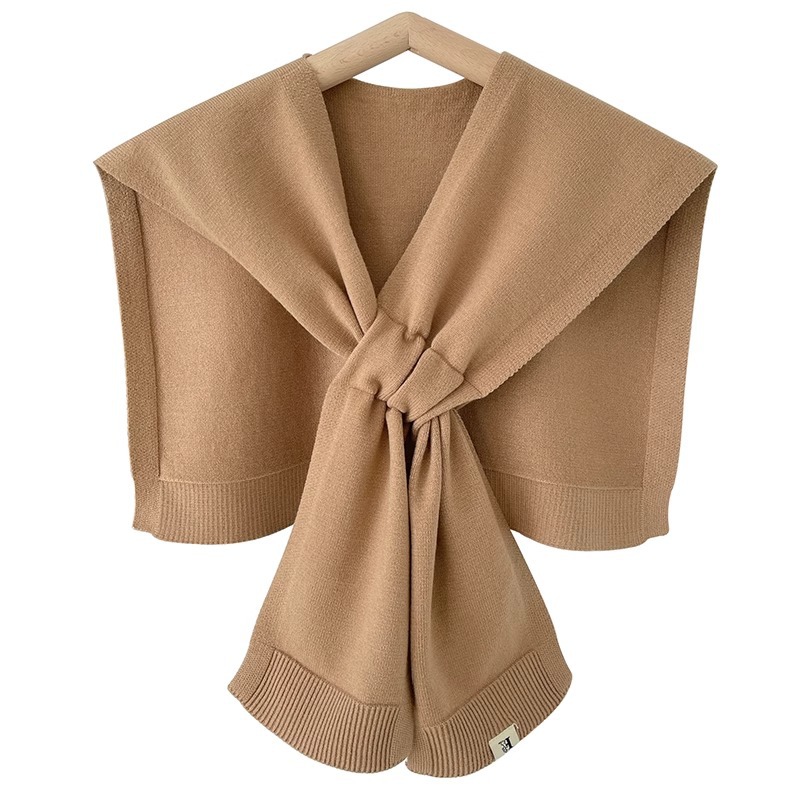 K406 Lazy style knitted shawl outer wear cross knotted waistcoat office air-conditioned room cervical vertebrae shoulder scarf for women