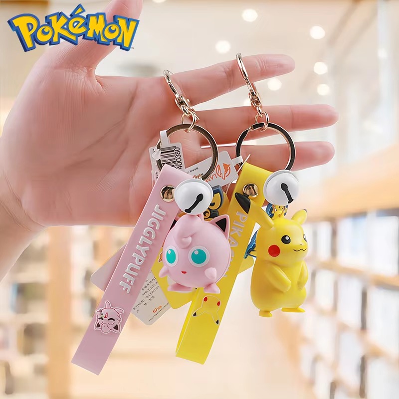 Kawaii Pokemon Pikachu Pendant Charmander Bulbasaur Psyduck Backpack pendant 6 Styles keychain ABS material Model Toy Kid Gifts