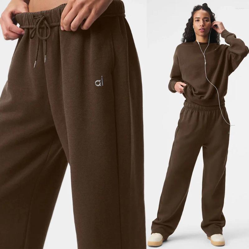 Women's Tracksuits Brand Yoga Suits Accolade Straight Leg Sweatpant Loose Tracksuit Pants Wide Crew Neck Pullover