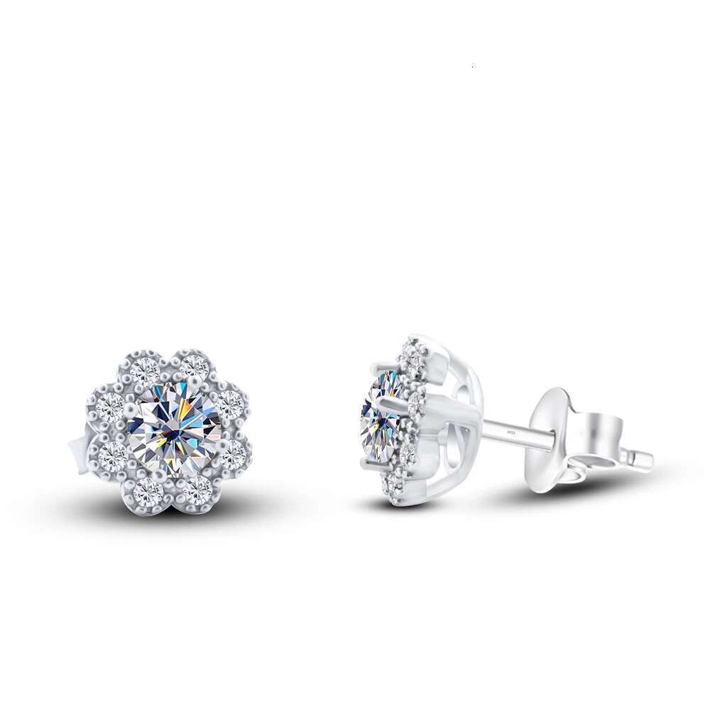 Sparkg 0.5 carat moissanite stub earrings for charm lady Sterg Sier GRA Moissanite earring dating Engagement gift