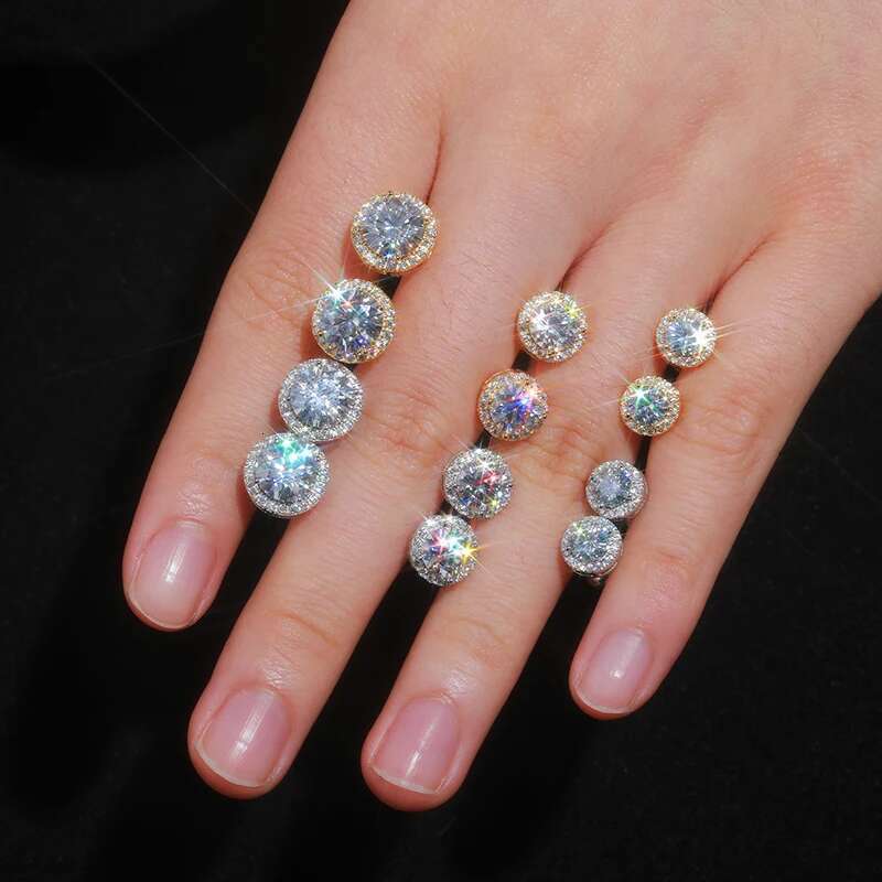 TUHE Unisex VVS1 Moissanite Fine Jewelry Earings 3MM/4MM/5MM Sier Fashion Earrings Women Gift