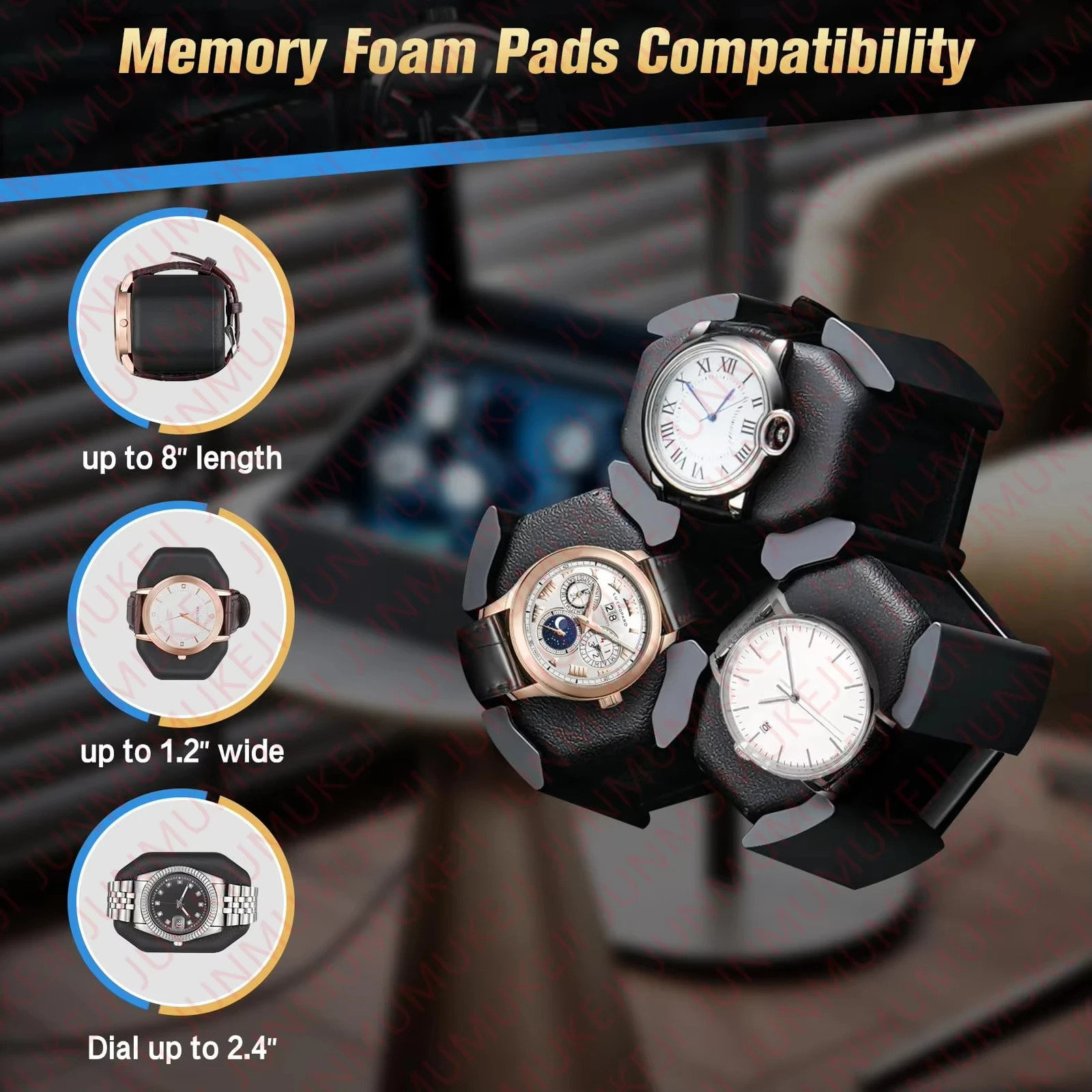 Watch winding box for automatic watches 6 watch rotating brackets 250410