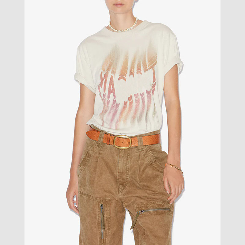 Women Designer T Shirt Beach Tees Fashion Letter Print Casual Round Neck Sport Tops Short Sleeve T-shirt