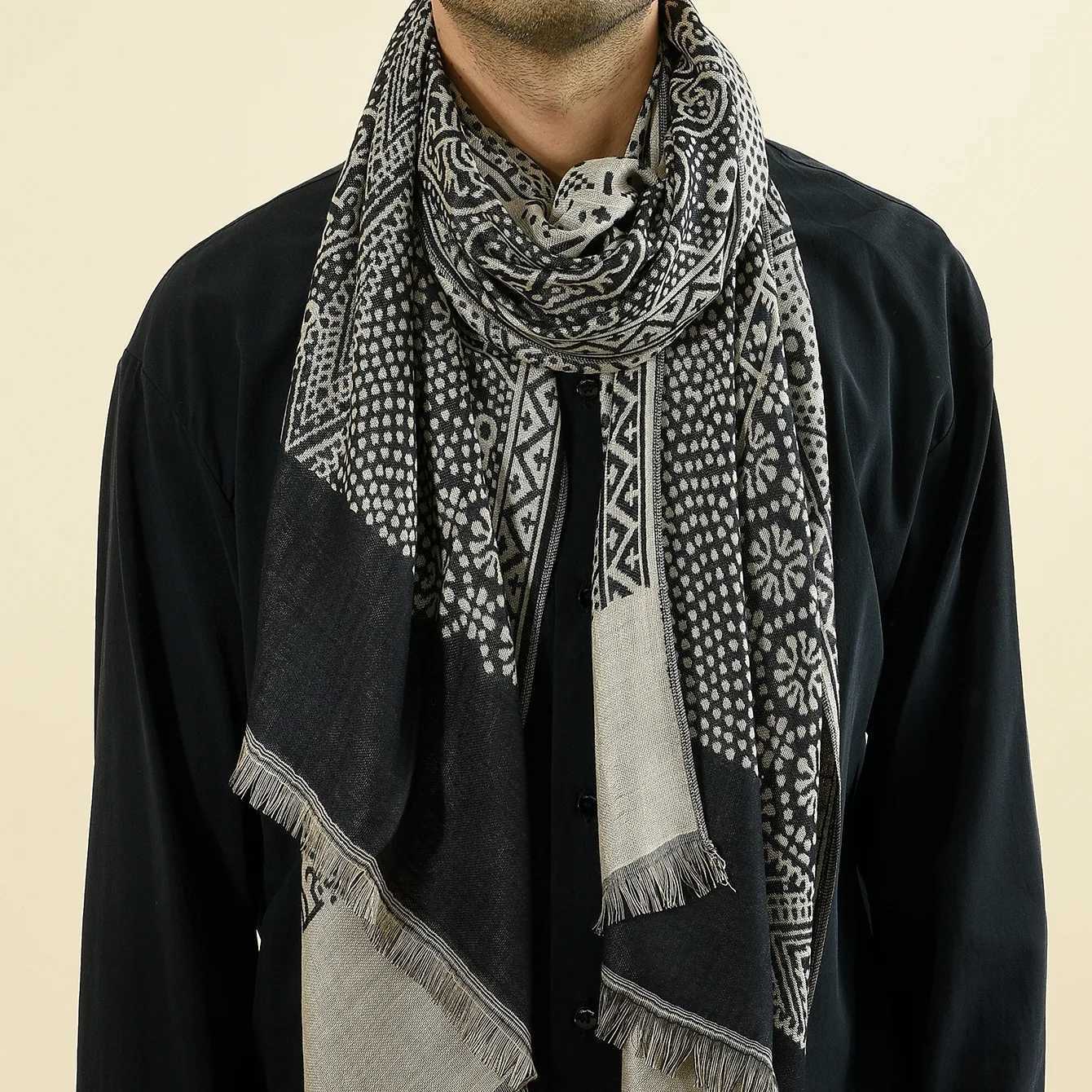 Luxury Fashion Men Scarf Cotton Linen Autumn Winter Warm Pashmina Neckerchief Long Soft Stole Bufanda Shawl Casual Mens Shawl Scarves Y251115