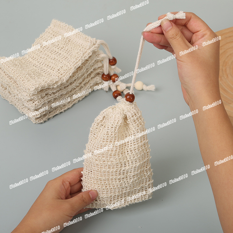 Natural Exfoliating Mesh Soap Savers Bag Scrubbers Pouch Holder For Shower Bath Foaming And Drying 6*3.5inch