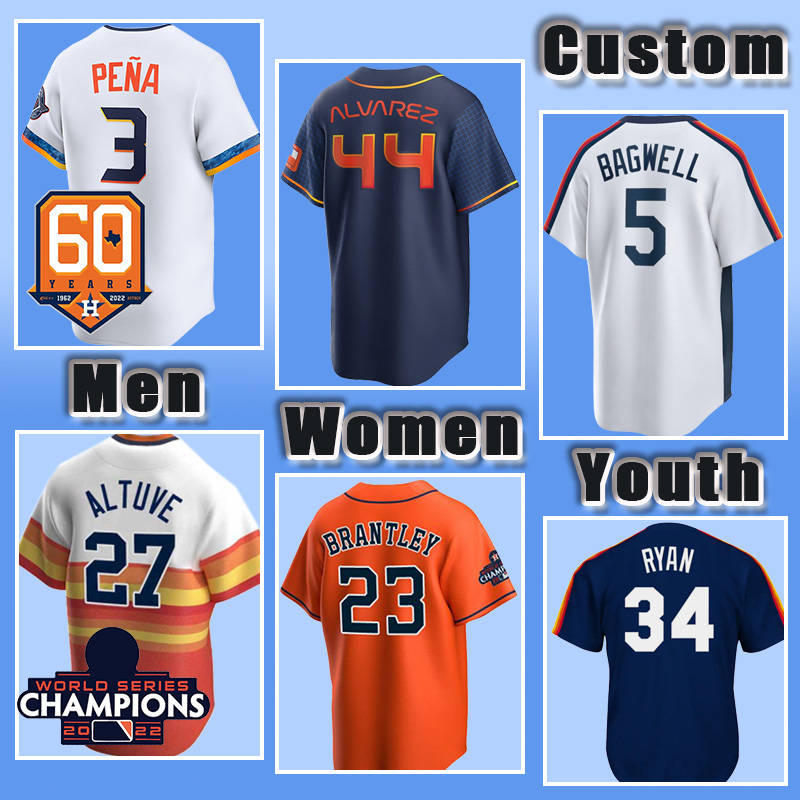 Jose Altuve Baseball Jeremy Pena Astross Jersey Craig Biggio Yordan Alvarez Yai…