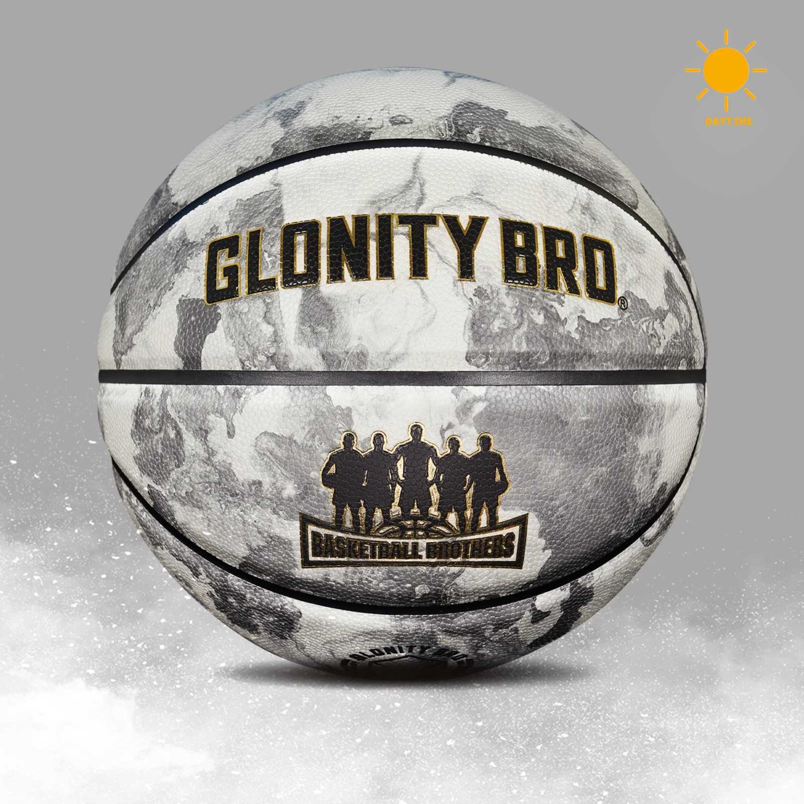 Luminous Green Basketball For Boy GirlStandard Size 567 Soft Pu Composite Leather Outdoor Street Glowing Ball Night Use GameW251115