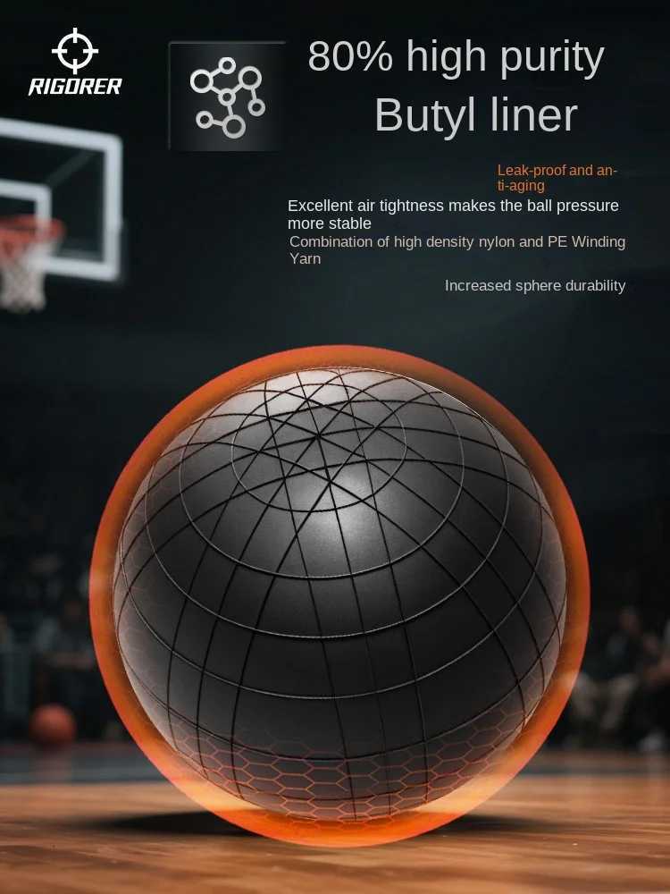 RIGORER Professional Size 7 Basketball 295 Inch High Bounce PU/ Rubber Composite for Court Street Play - Durable GripW251115