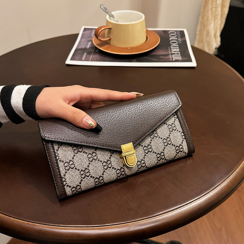 Multifunctional luxury new fashionable designer women's coin purse with lock and card slots, cardholder wallet, men's vintage wallet.