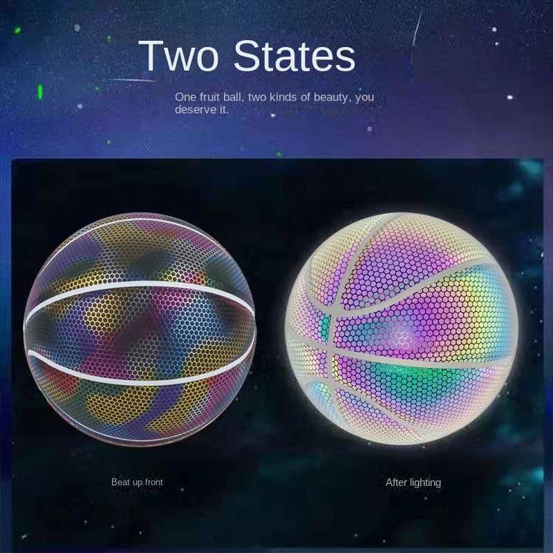 Reflective basketball glowing luminous ball moisture absorption color adult No 7 training basketballW251115