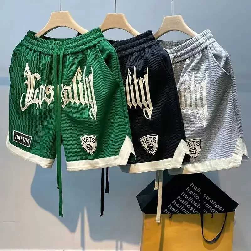 2025 Summer Mens Shorts Korean Fashion Embroidered Shorts Street Clothing Harajuku Letter Sports Shorts Casual Mens Shorts Z250416