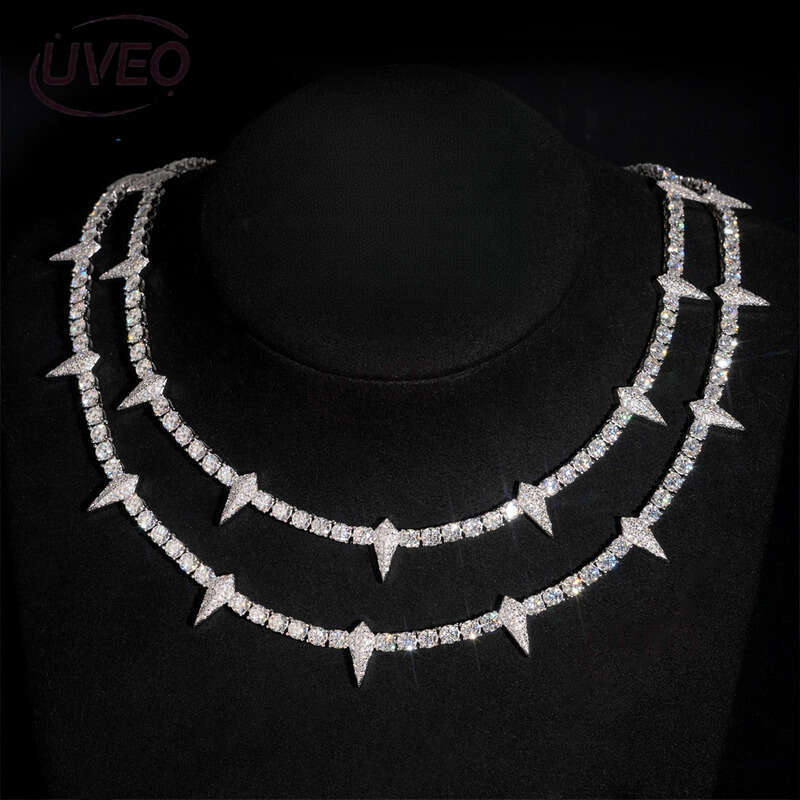 Sterling Silver Gold VVS Jewelry Iced Out 925 Moissanite Cuban Ring Hip Hop Pass Dias Tester Cuban Link Chains Pendant Mens Gift Moissanite Chain