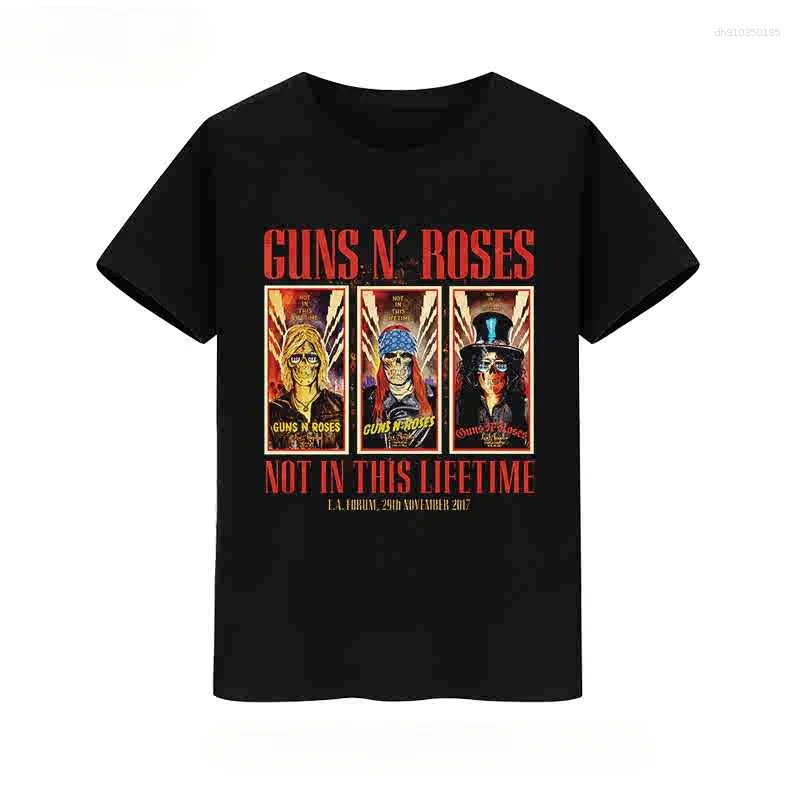 Mens T Shirts Summer Gun Rose Print Short Sleeve T-shirt Cotton Men Women European And American Fashion Brand Half Graphic