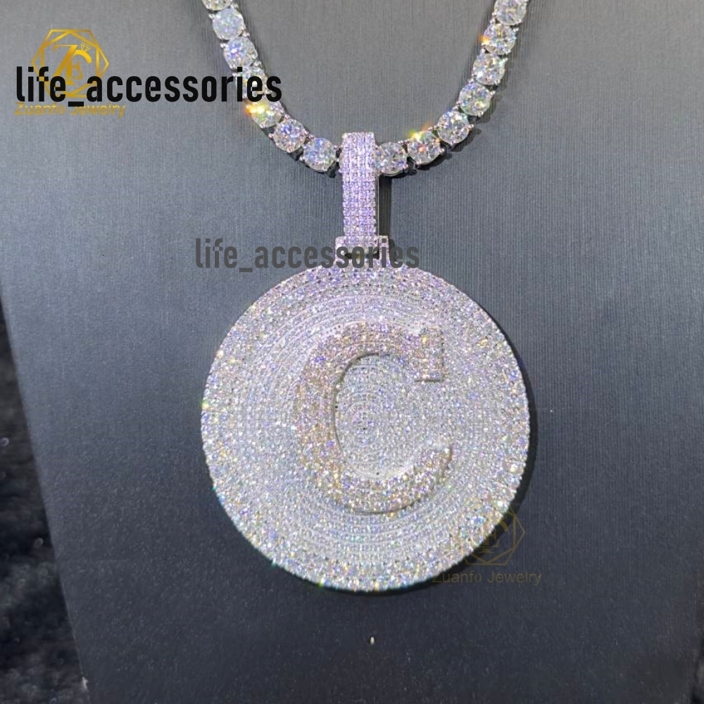 Factory Customized 3d Custom Name Hip Hop Pendant Vvs Moissanite Diamonds Cuban Chain Moissanite Pendant Men Iced Out Jewelry