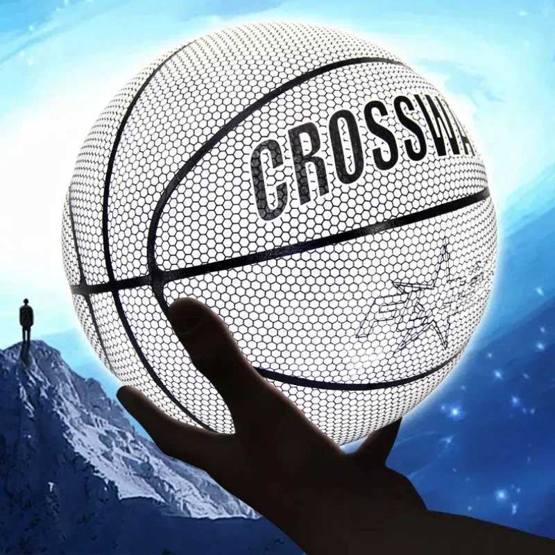 PU Reflective Glow Ball Indoor and Outdoor Basketball Training Equipment Size Seven Basketball Sports Ball Competitive MatchesW251115