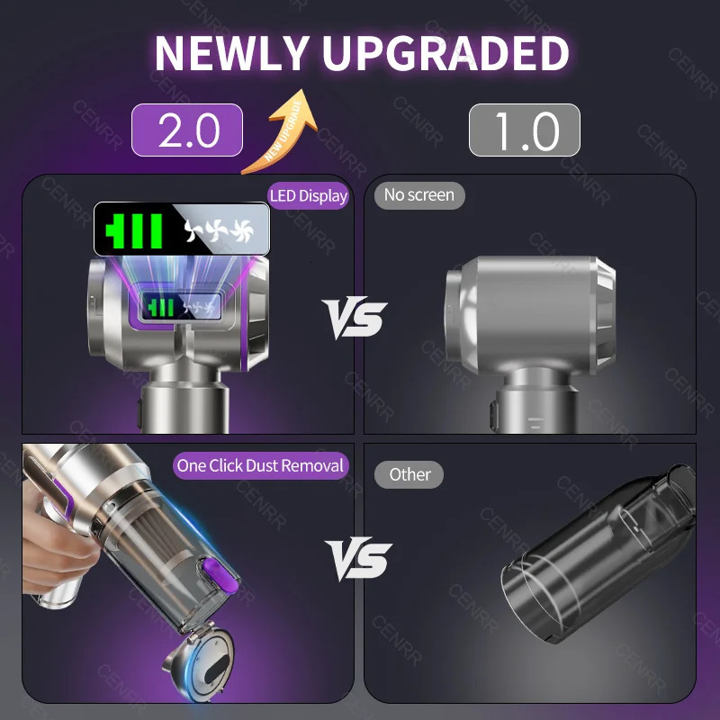 998000PA Car Vacuum Cleaner Portable Handheld Cordless Powerful Car Cleaner Strong Suction Vacuum Cleaner Cleaning Machine 251113