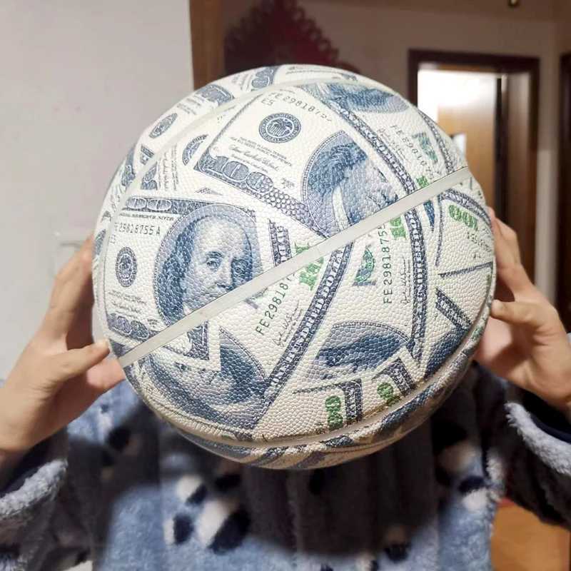 Size 7 Basketball PU Dollar Edition Graffiti Balls Wear-Resistant Anti-Slip Outdoor Indoor Professional BasketballW251115