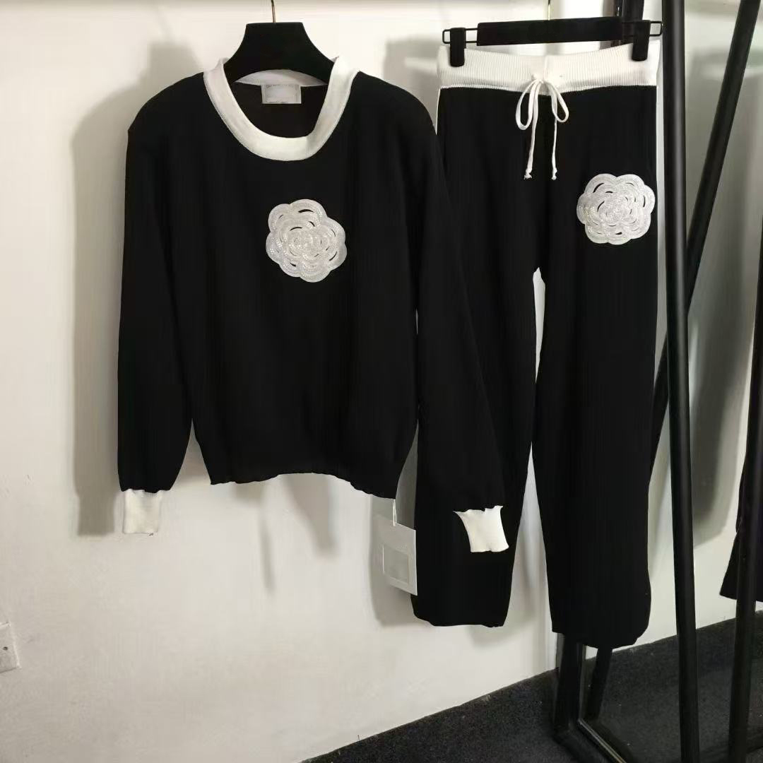 Women's Two Piece Pants Hooded drawstring sweater fashion trend autumn and winter knitted two-piece casual loose suit for men and women S---3XL