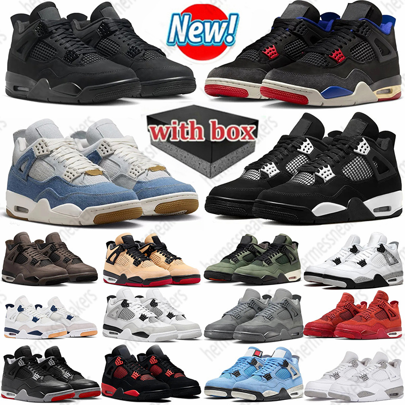 With Box Designer 4 Basketball shoes Men Women 4s Sneakers Worn Panda Military Black Cat Red Thunder Cool Grey Sports Mens Trainers Sneaker