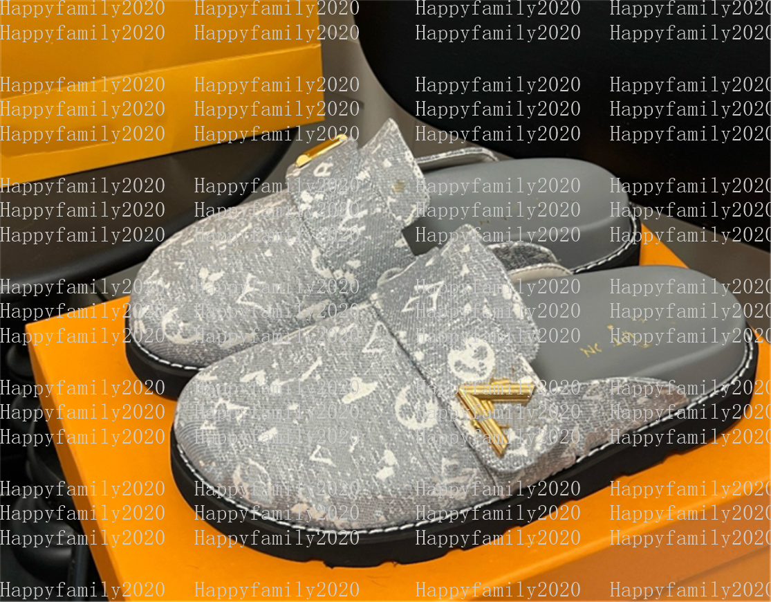 Luxury Designer Slipper Flat Scuffs sandals Calfskin Cosy Slipper Mules Denim Letter Printing Mens Comfort Casual Shoes rm fashion womens beach shoes slippers A1