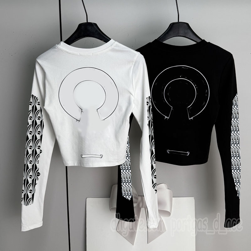 Luxury Slim Fit Copped t Shirt For Women Designer Print Long Sleeve Tees Summer Vacation Street Style Birthday Blouse Shirts Tops