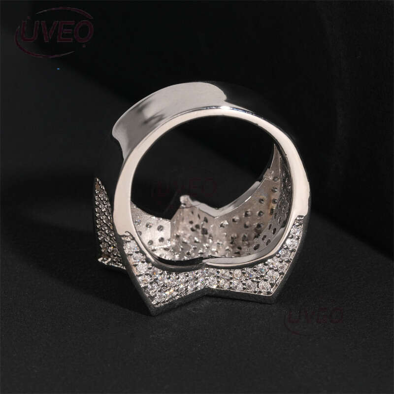 Iced Out Gold Jewelry Moissanite Ring 925 VVS Moissanite Diamond Hiphop Pass Dias Tester Women