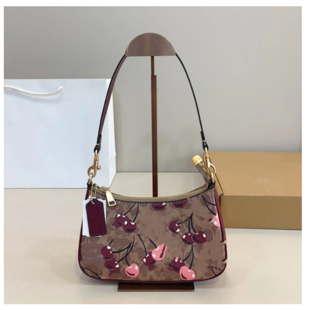 luxury Designer Bag Women's Shoulder Bag Fashion Tote bag Leather handbag Designer tote Fashion Cherry Print crossbody bag DHgate luxury bags 12A